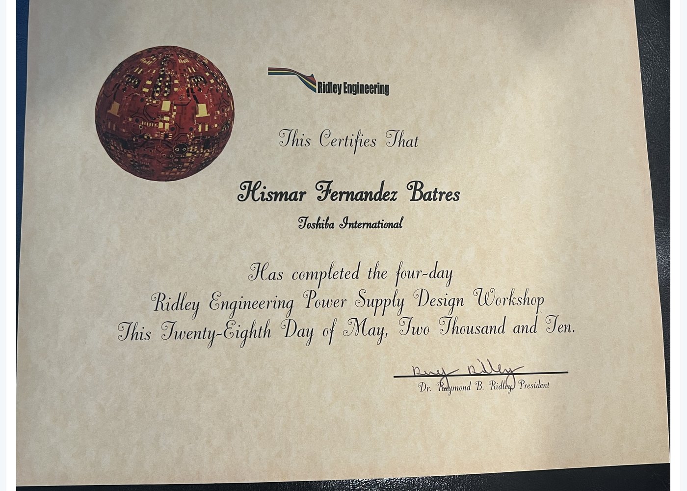 Rotary Design & Technology Event certificate preview